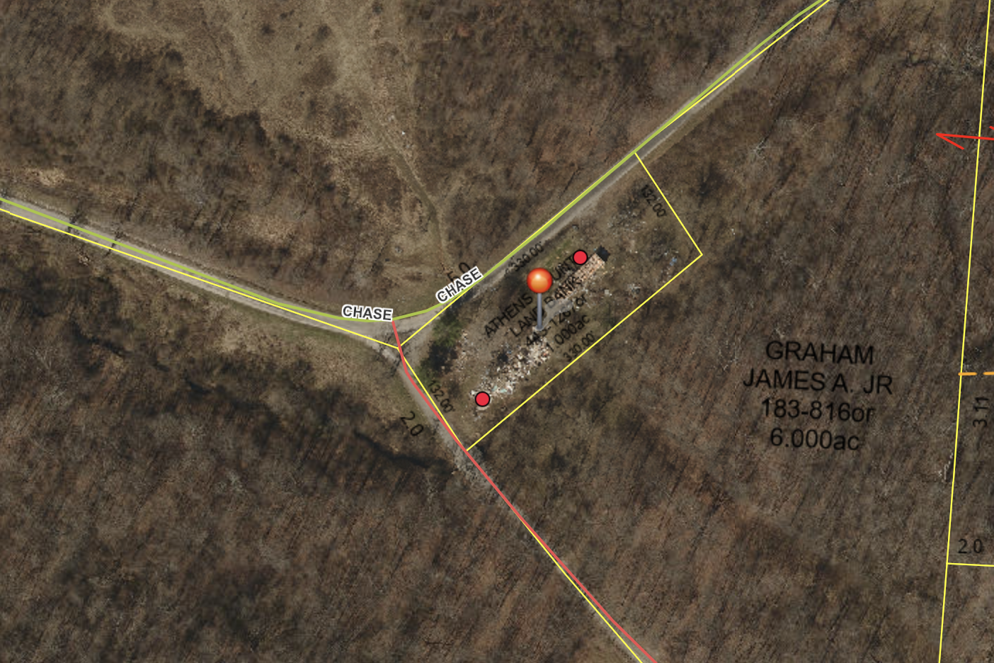 10190 10194 Chase Road, Albany, Ohio parcel map, Athens County GIS